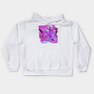 Pink fractal grid Kids Hoodie